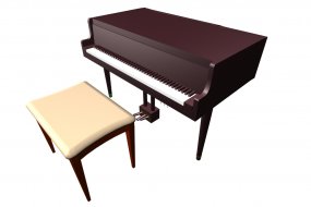 直角钢琴模型下载凳子模型下载