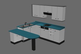 厨房橱柜模型免费下载
