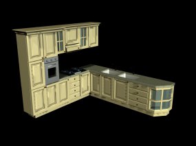 厨房橱柜厨房用品3d模型库免费下